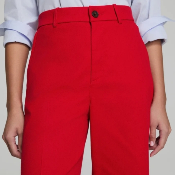 NWT SPANX supersmooth™ Stretch Twill Cropped Wide Leg Pant Red *petite - Picture 8 of 10
